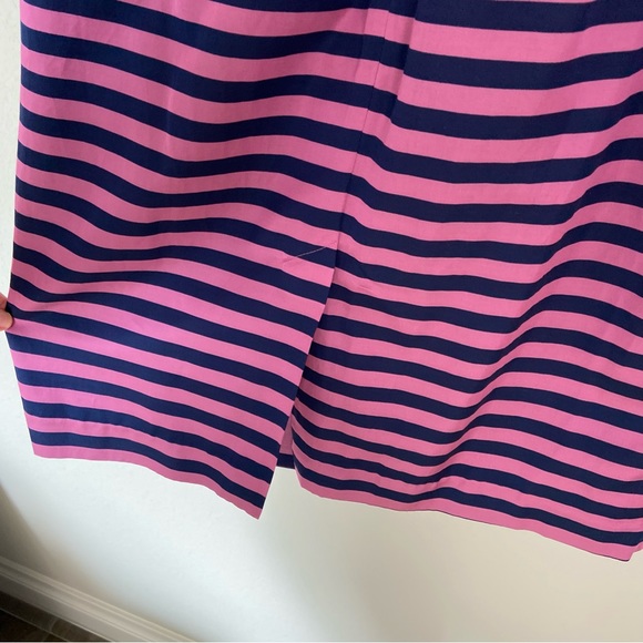 Corey Lynn Calter Anthropologie Pink and Navy Stripe Strapless Dress 8 - Picture 7 of 16